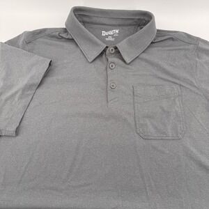 Duluth Trading Co Men 2XL Gray Standard Fit Performance Pocket Polo Shirt 106803